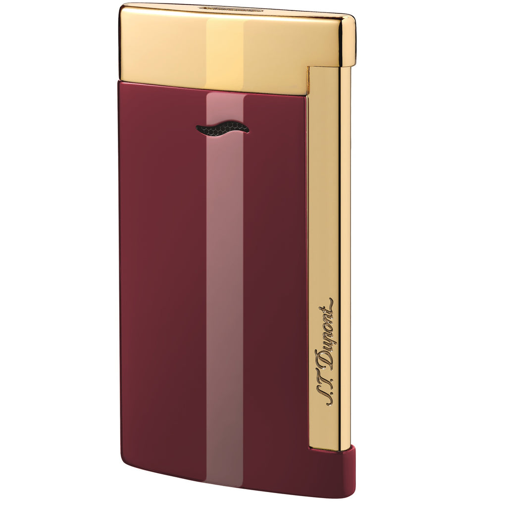 S.T. Dupont Slim 7 Lighter, Burgundy & Gold, 27707 (027707)