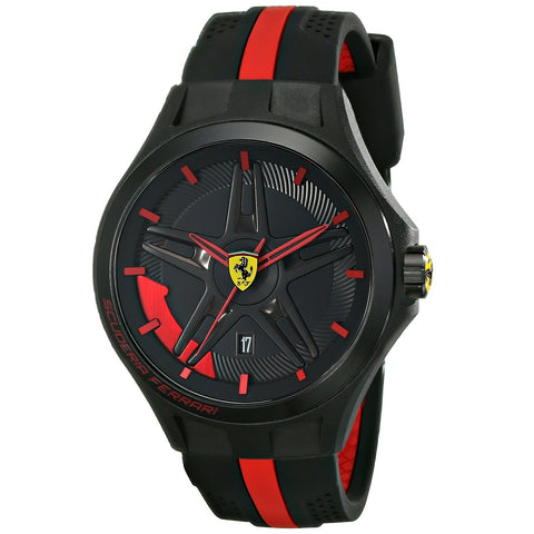 Ferrari Men's 0830160 Lap-Time Black and Red Watch