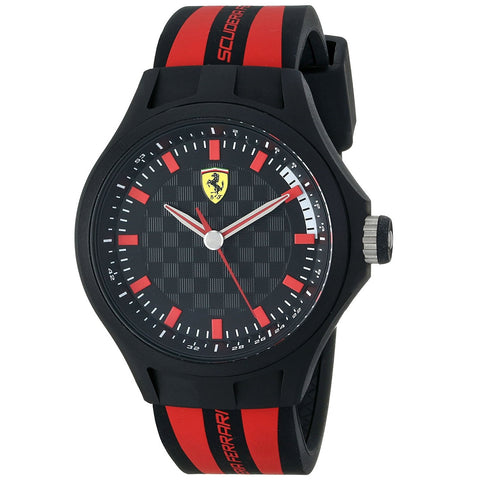 Ferrari Men's 0830172 Pit Crew Black and Red Watch