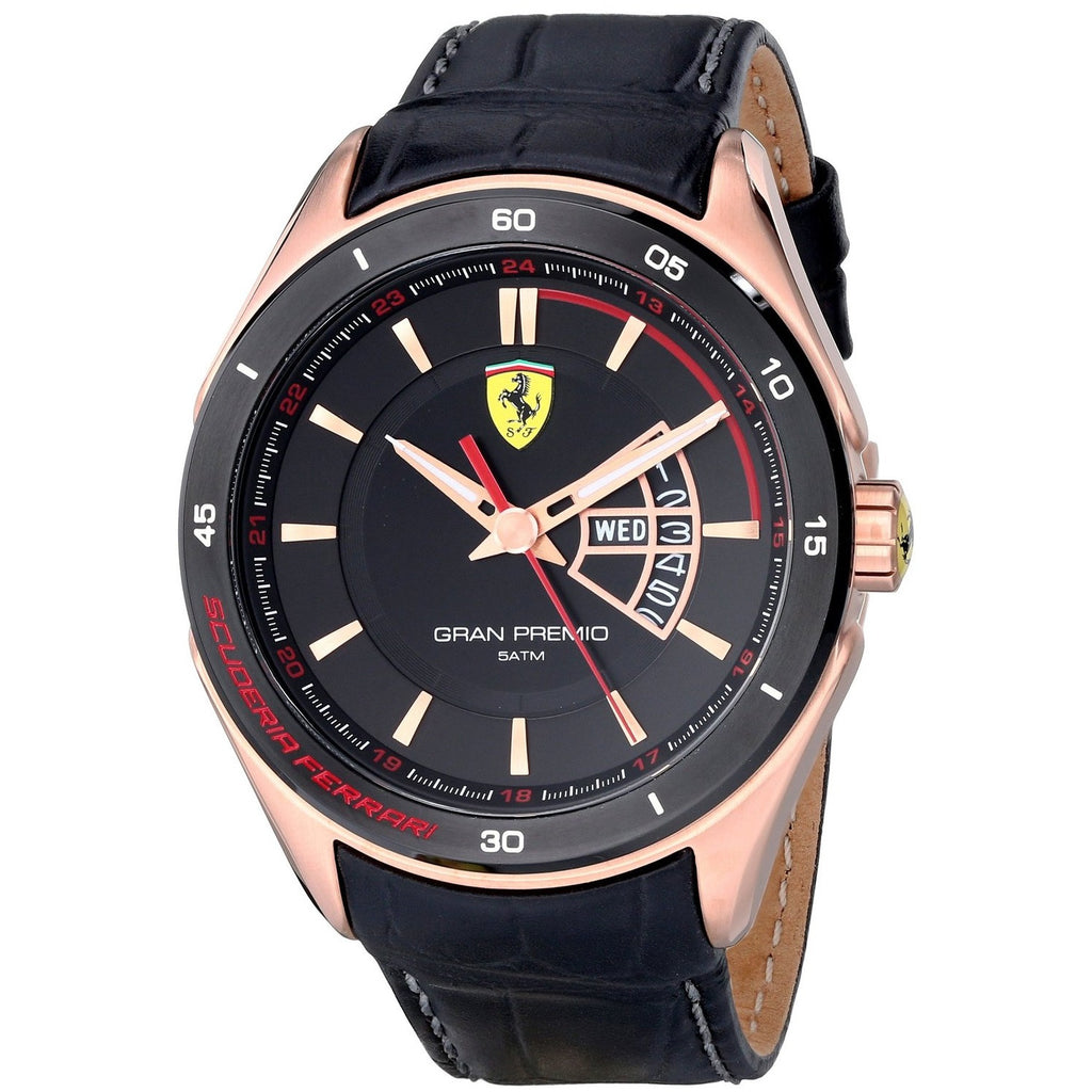 Ferrari Men's 0830185 Gran Premio Analog Display Quartz Black Watch