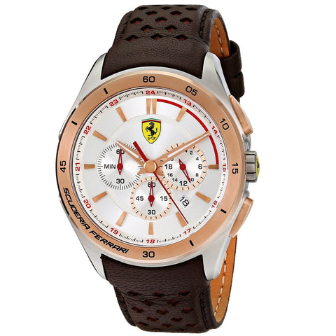 Ferrari Men's Gran Premio 0830190 Brown Leather Quartz Watch