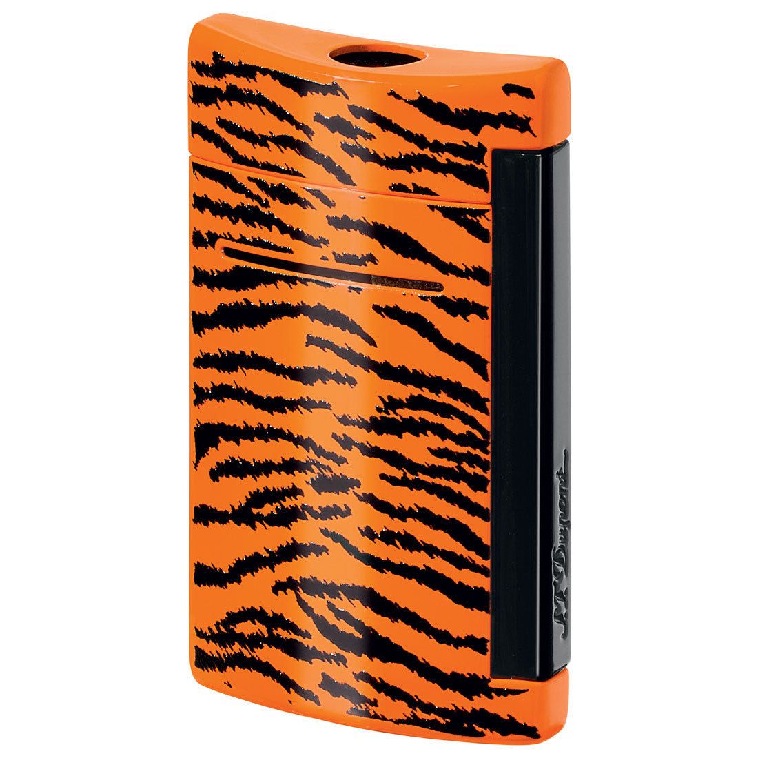 S.T. Dupont MiniJet Black and Orange Tiger Pattern Torch Flame Lighter 10073