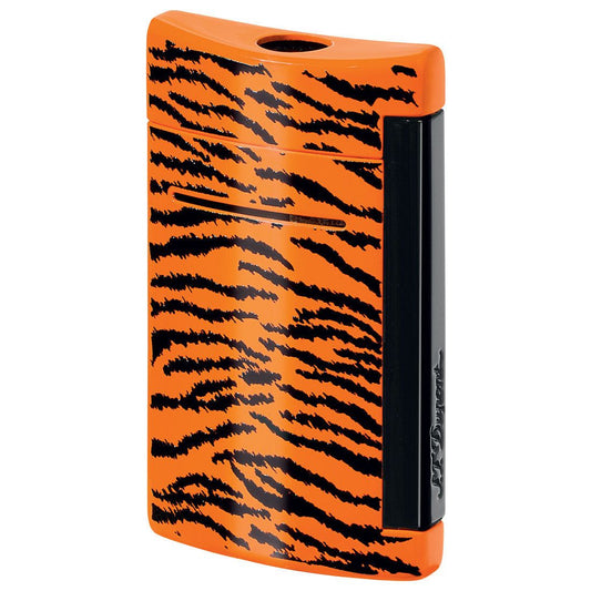 S.T. Dupont MiniJet Black and Orange Tiger Pattern Torch Flame Lighter 10073