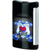 S.T. Dupont Minijet Black "Love" Chrome Finish Single Flame Torch Lighter 10081
