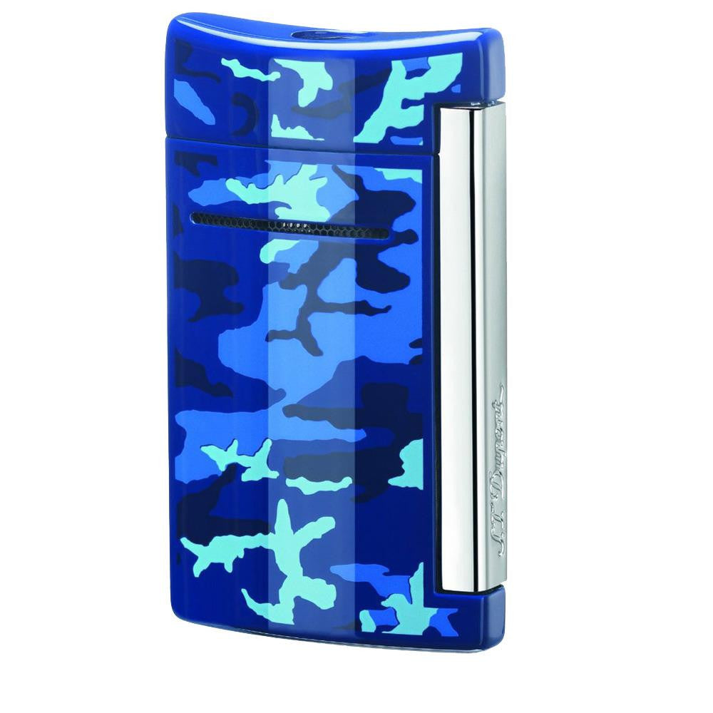 S.T. Dupont MiniJet Torch Flame Lighter, Blue Camouflage 10088