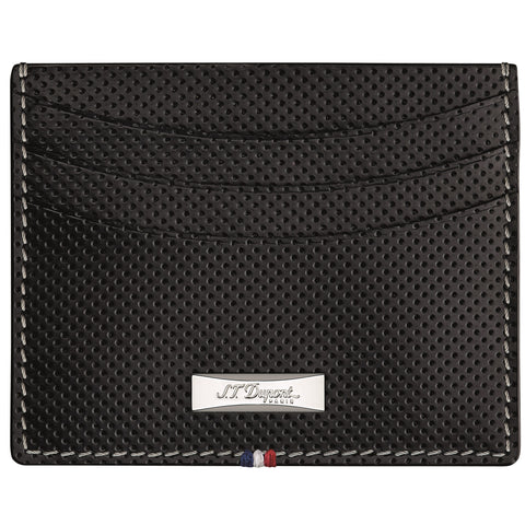 S.T. Dupont Défi Perforated Credit card holder, Black Leather, 170406