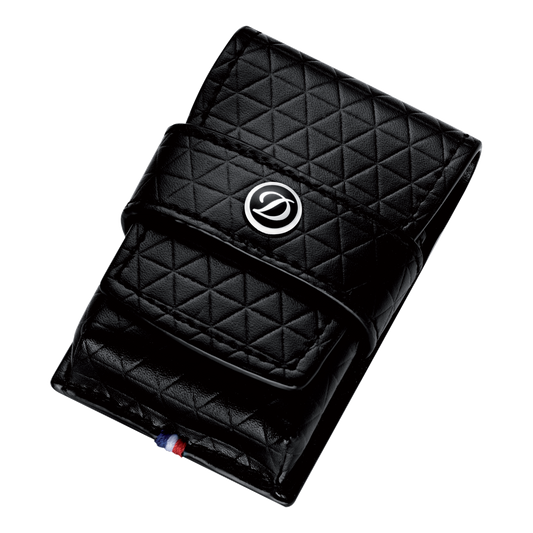 S.T. Dupont Black Fire Head Leather Lighter Case For Ligne 2, 180096