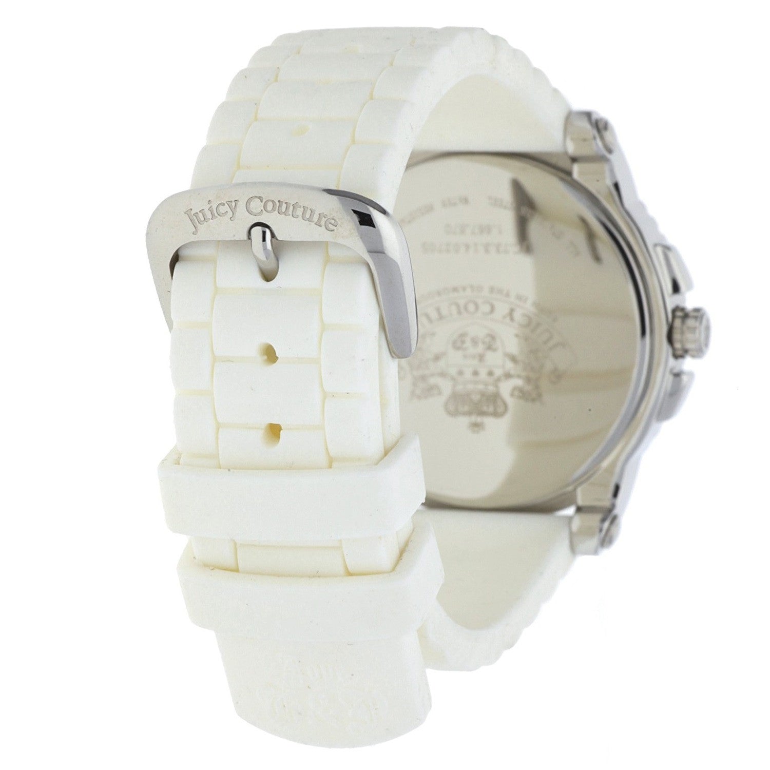 JUICY COUTURE White Rubber Band Crystal Encrusted Dial Watch Juicy Couture White Band Glitter Dial Women main image 3