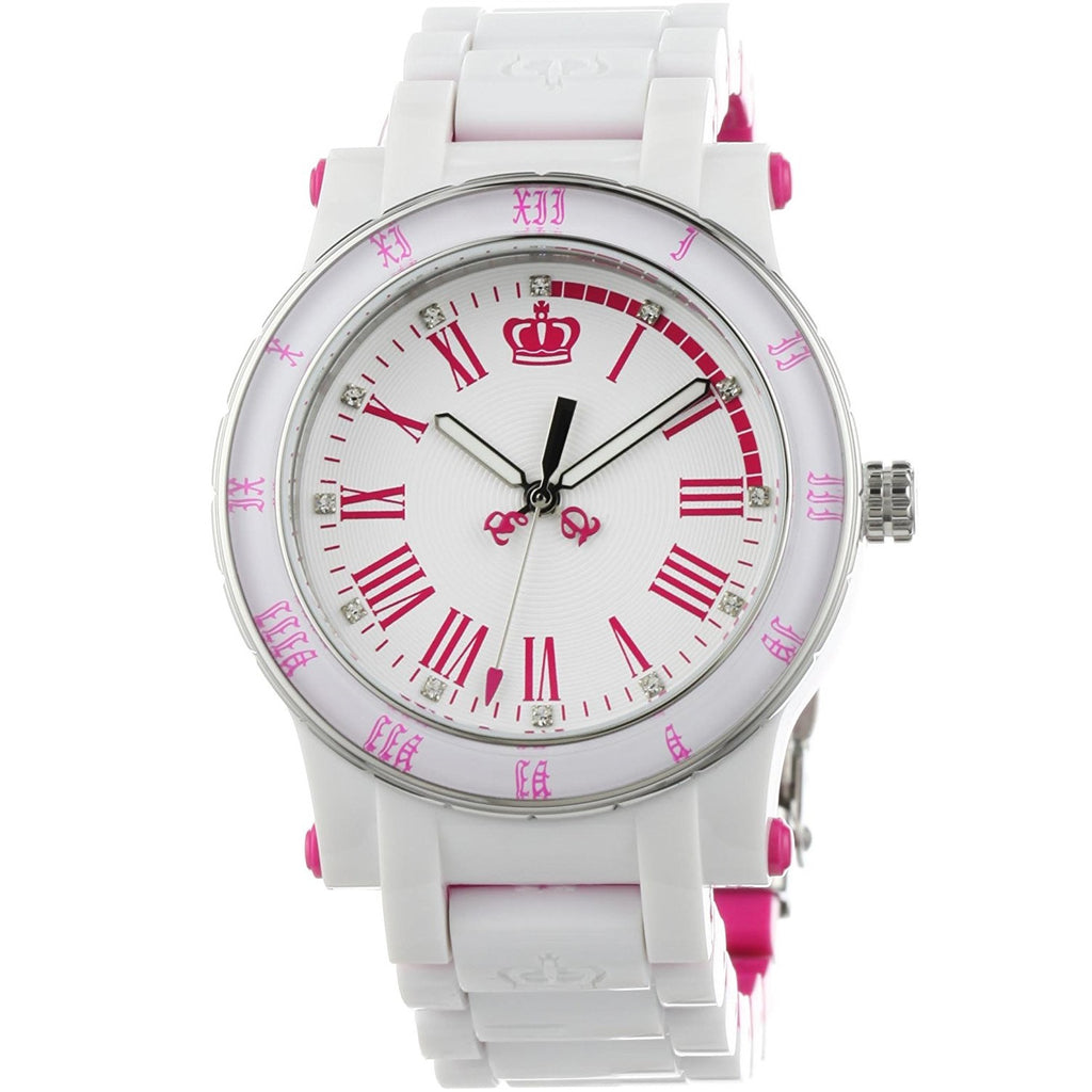 Juicy Couture Women's 1900750 HRH White and Pink Plastic Bracelet Watch