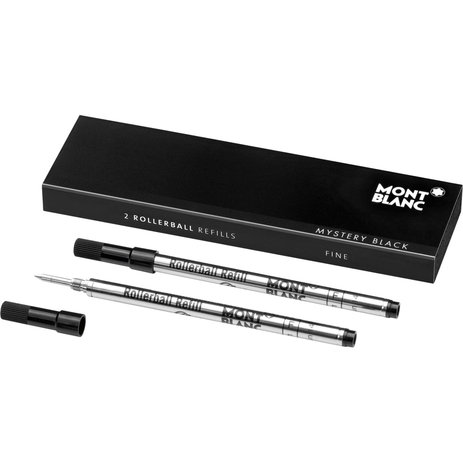 MontBlanc Rollerball Refill, Fine, Pack Of 2 Mystery Black 105162