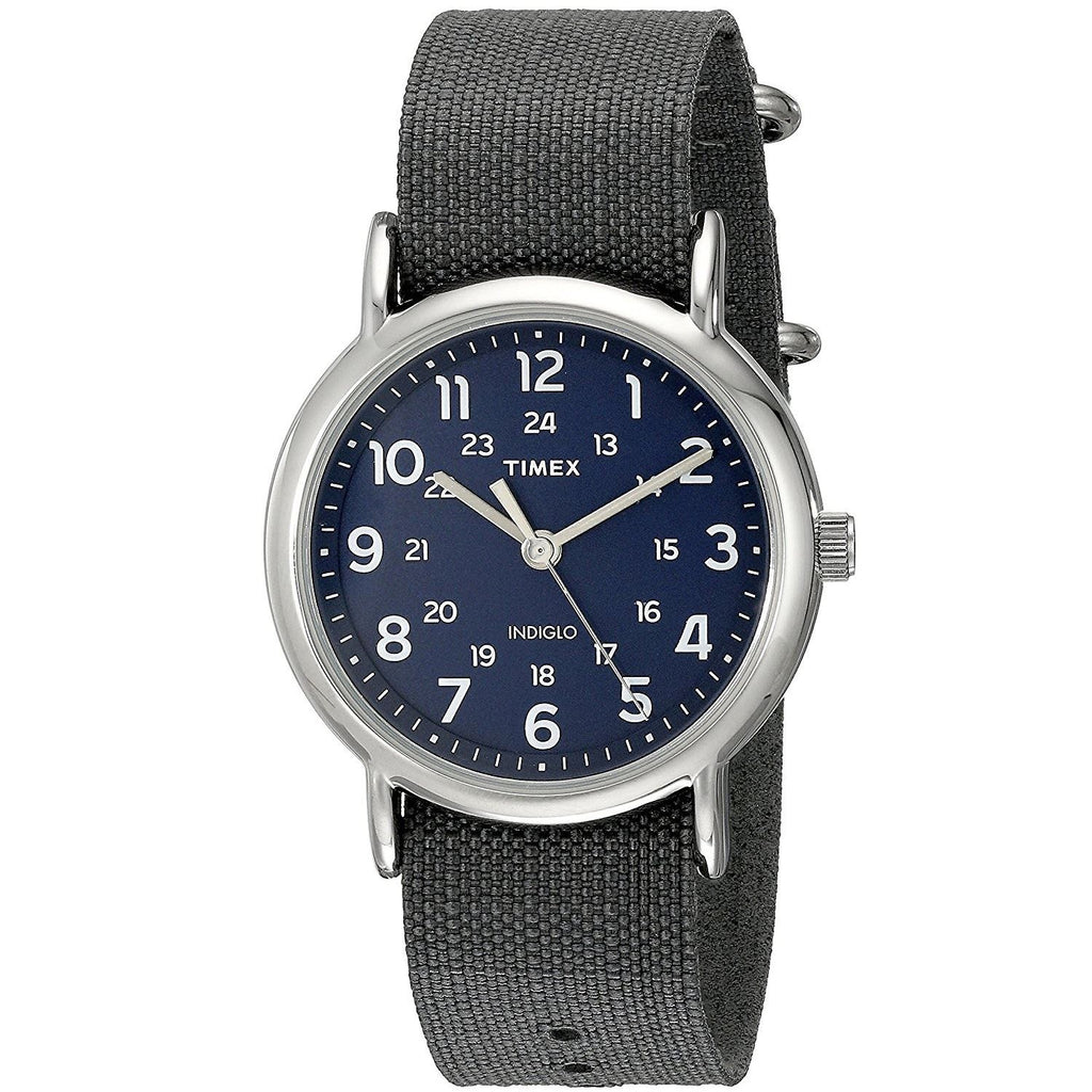 Timex Unisex TW2P65700 Weekender Silver-Tone Watch with Grey Nylon Band