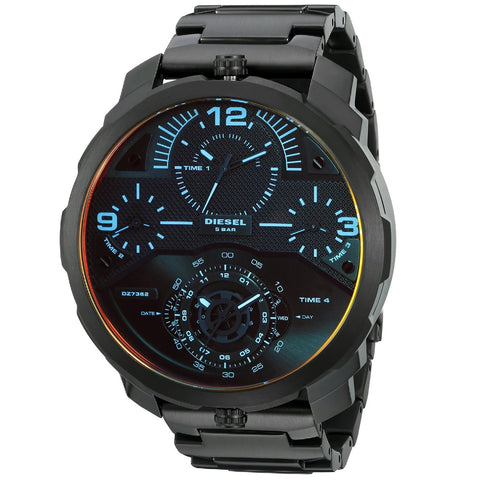 Diesel Men's DZ7362 'Machinus' 4 Time Zones Black Stainless Steel Watch