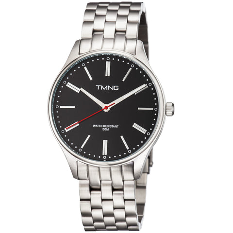 TMNG Men's TM1000NG Stainless Steel Black Dial Watch