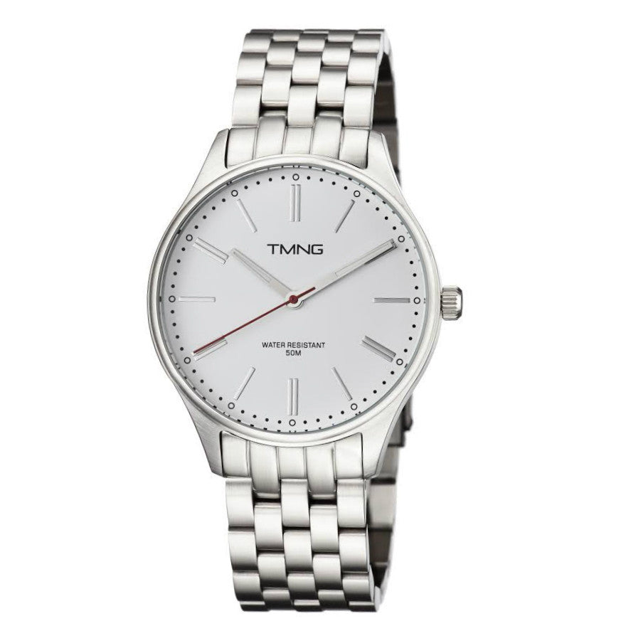 TMNG Men's TM1001NG Stainless Steel White Dial Watch