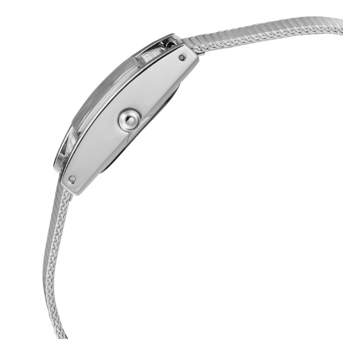 GUESS Women's U0127L1 Timeless Shine Crystal Mesh Silver-Tone Watch