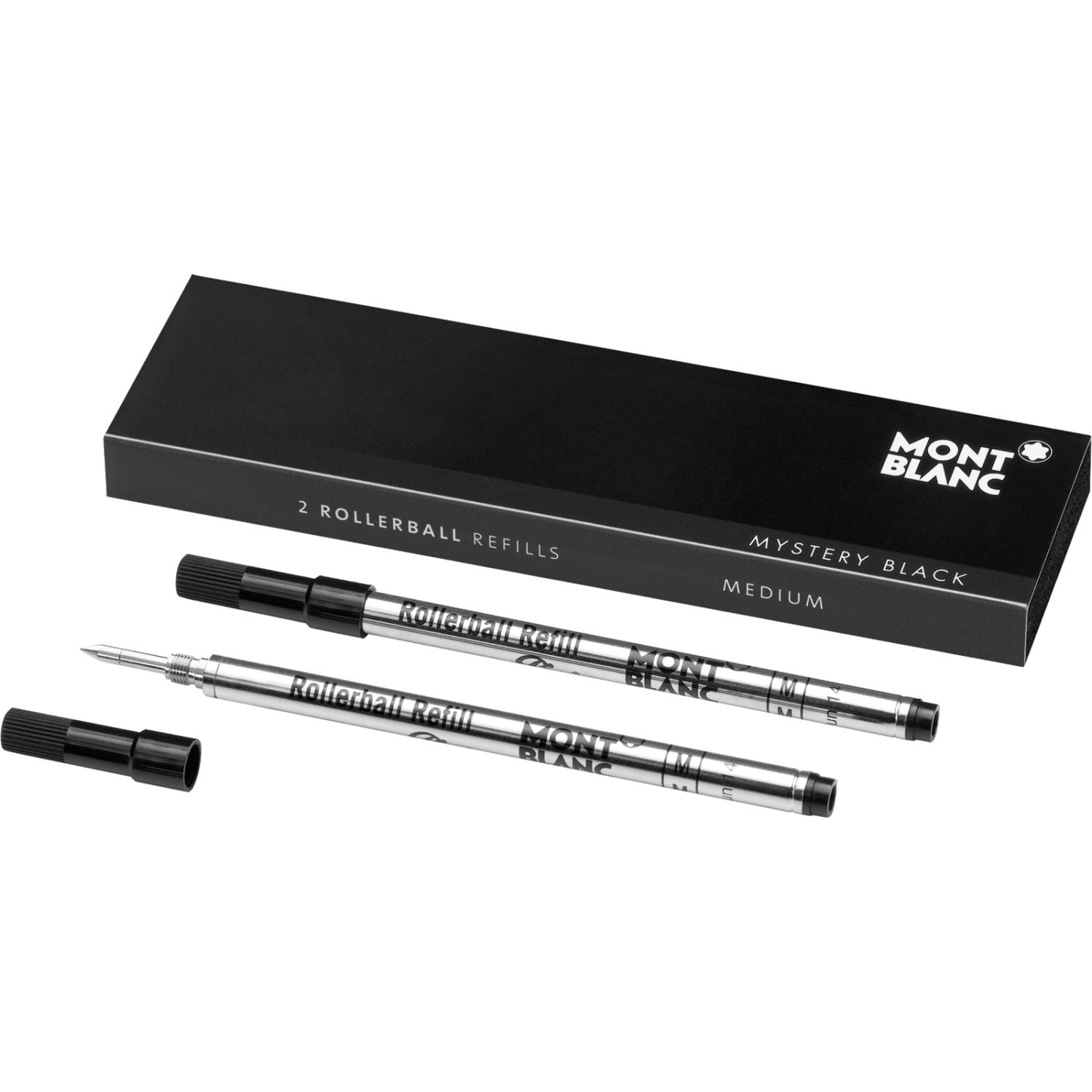 Montblanc Rollerball 2 x Pen Refill Medium Mystery Black 105158