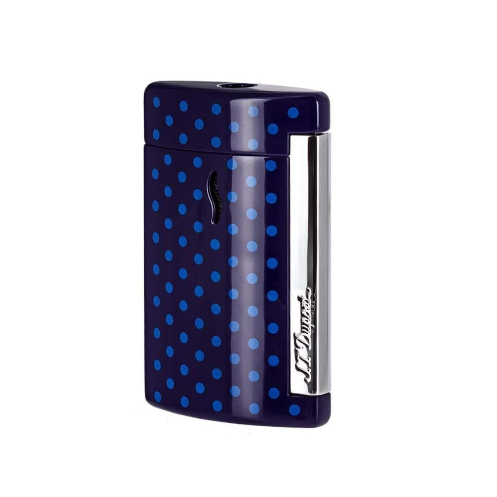 S.T. Dupont Minijet Blue Peas Lighter Lacquer Chrome Trim 10519 (010519)